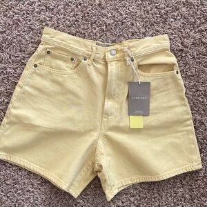 Everlane The A Line Yellow Denim Shorts